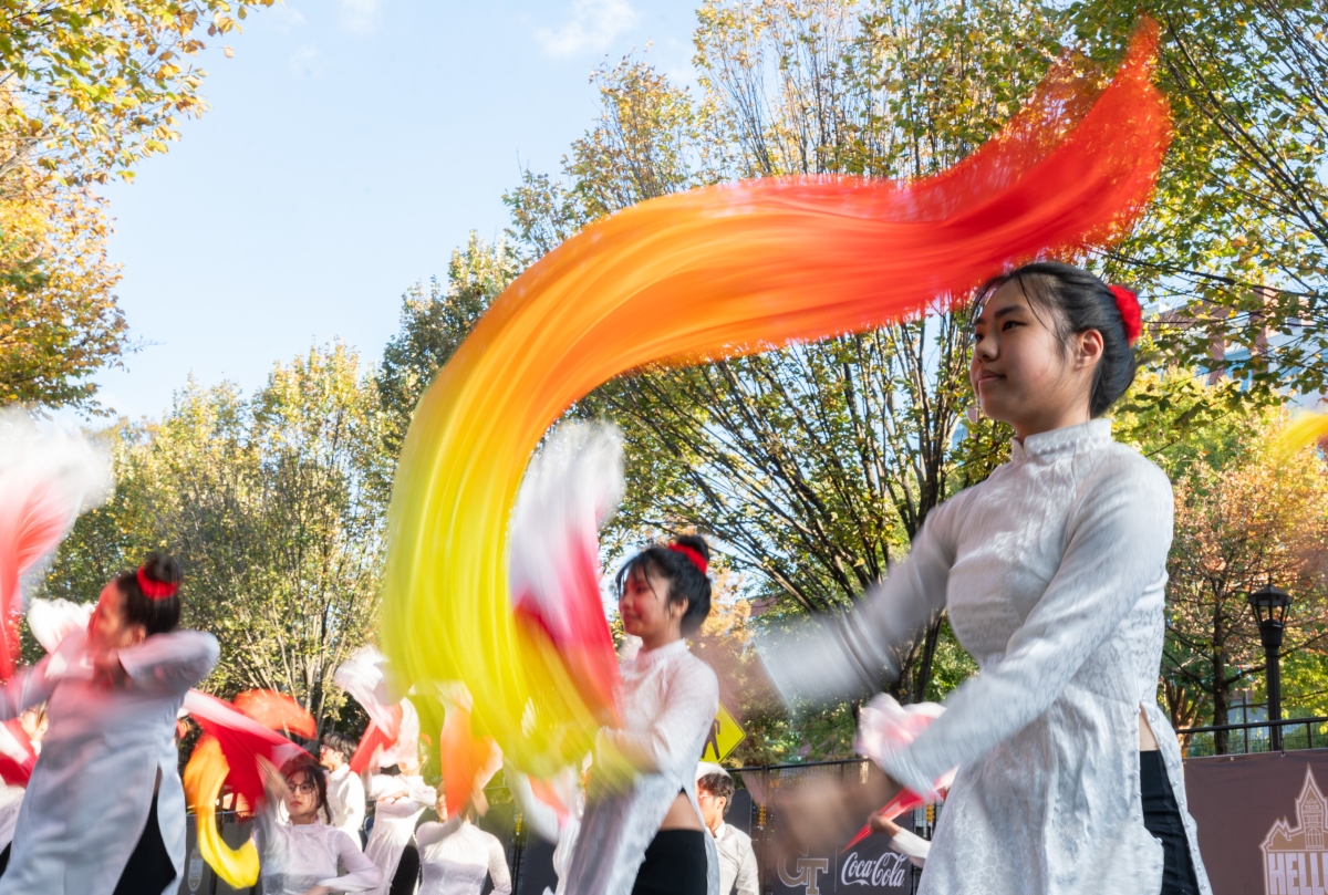 A group of dancers performing