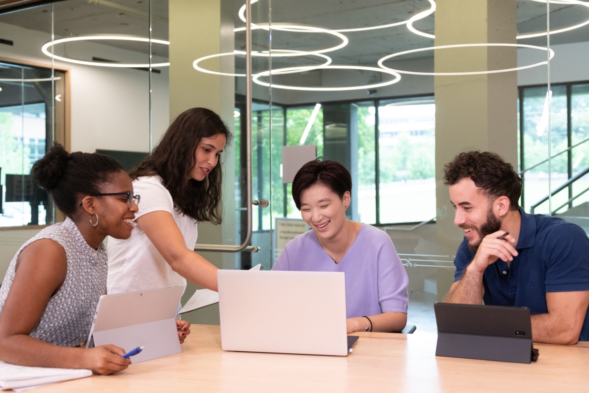 A group of students studying together